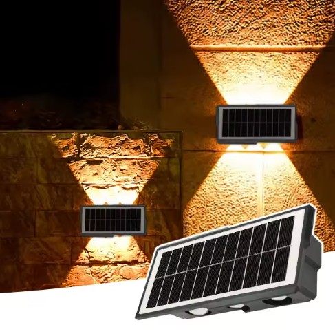 Hot Sell Outdoor Solar Wall Fence Wall Light 1800mah Ip65 Waterproof Garden Yard Front Door Led up and Down Solar Wall Light